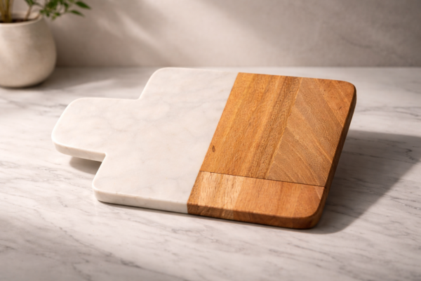 Elegant-Two-Tone-Chopping-Board-White-Marble-2 Elegant Two-Tone Chopping Board White Marble