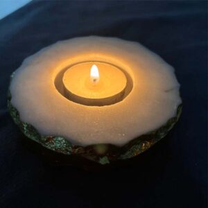 Luxurious Round White Marble T-Light Candle Holder