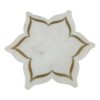 White Marble Lotus Platter With Brass Inlay 10