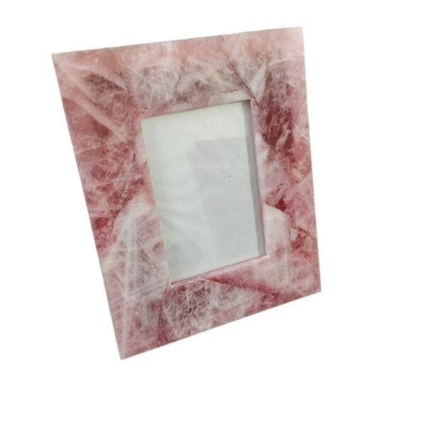 129 Natural Rose Quartz 9x7" Stone Photo Frame 6x4"