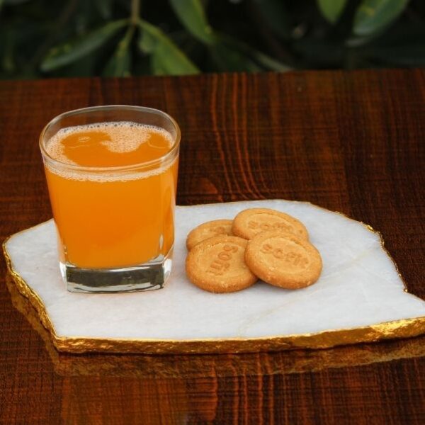 13 White Quartz Agate Cheese Platter With Gold Foil Edges