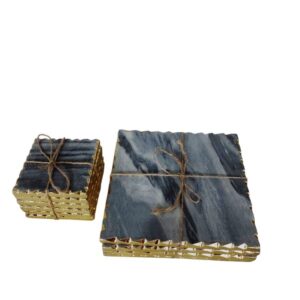 18 White Marble Trivets Golden Design