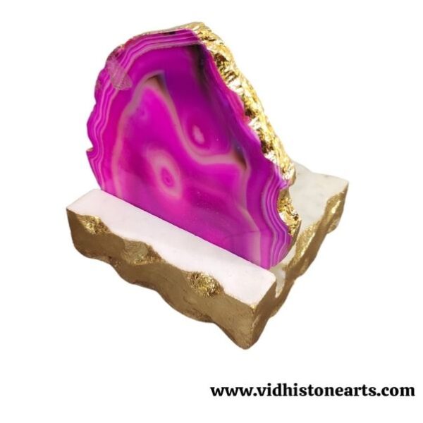 Pink Agate Marble Tealight Candle Holder 4x4"