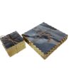 White Marble Trivets Golden Design