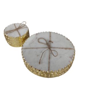 Marble Coaster Gold Foil Edge