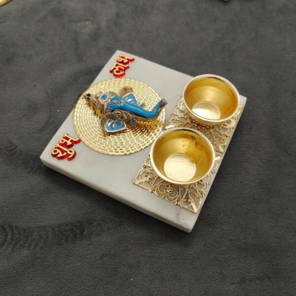 Decorative Haldi Kumkum Holder Pooja Platter 4x4