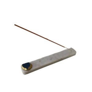 Marble Incense Stick Holder with an Agate Stone 9.5x1.5