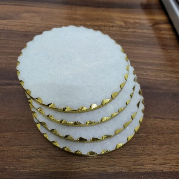 24 Marble Coaster Gold Foil Edge