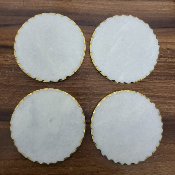 27 Marble Coaster Gold Foil Edge