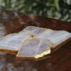 3 Rose Quartz Natural Shape Agate Coaster set