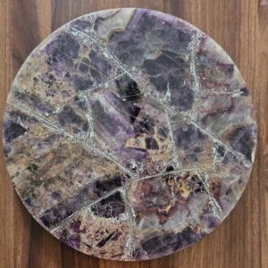Amethyst Agate Stone Cheese Platter Round 10
