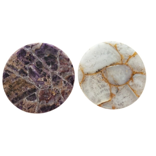 Amethyst Agate Stone Cheese Platter Round 10