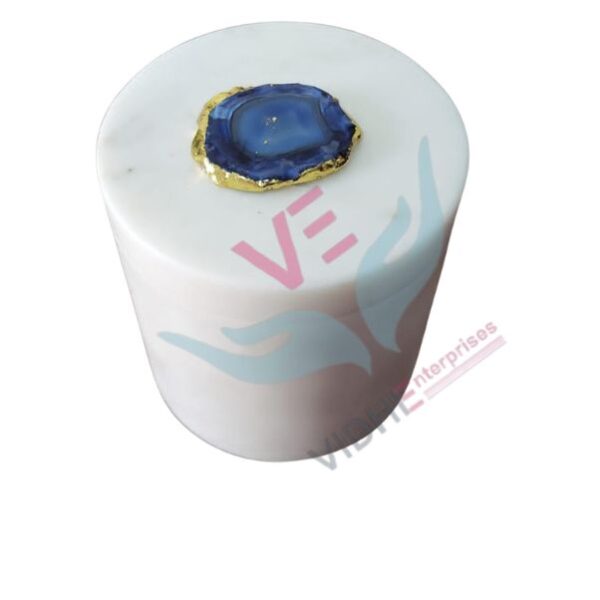 64 Marble Jar Container With Agate Stone 4