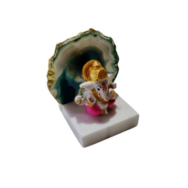 71 Agate Ganesh Figurine on a marble base 2.75"