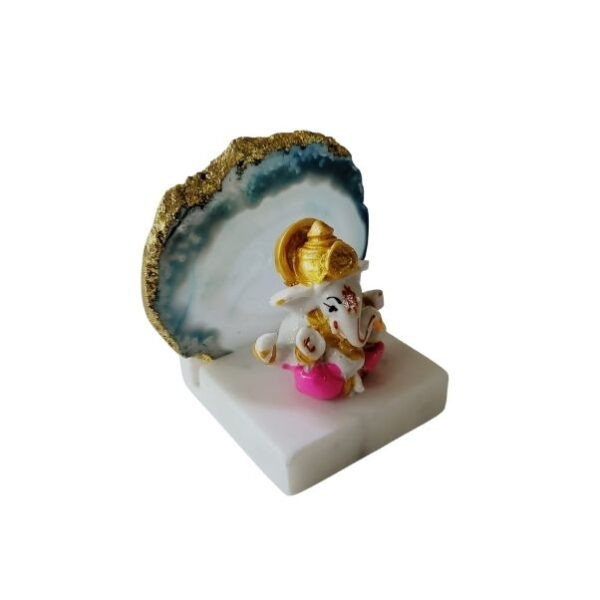 75 Agate Ganesh Figurine on a marble base 2.75"