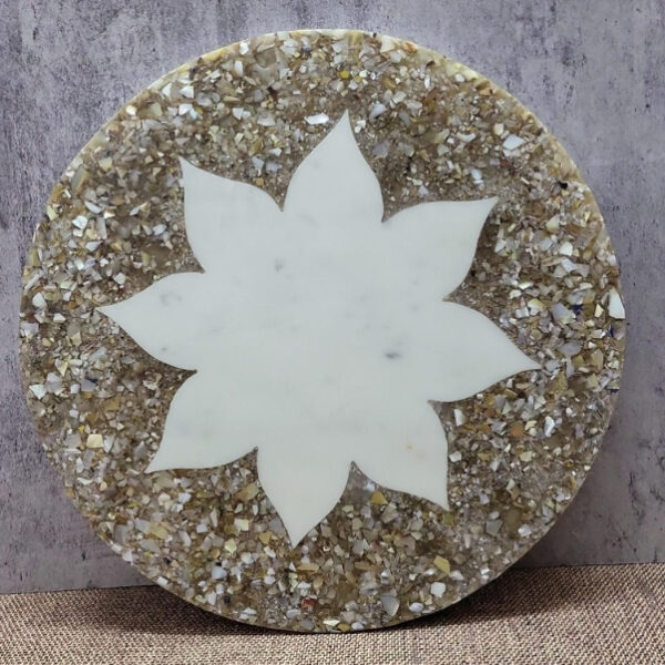 9 Marble Platter Mother of Pearl Inlay Design