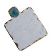 White Marble Chopping Cheese Board Gold Edges 9X7"