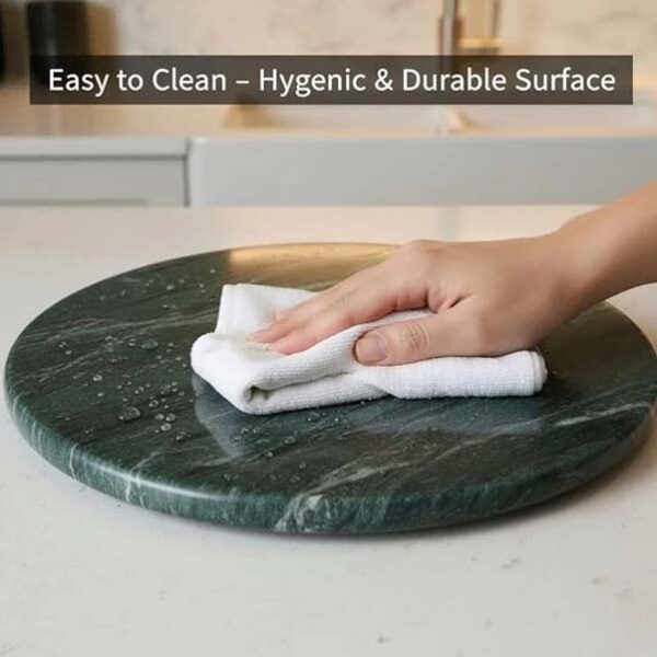 Green-chakla-1 Handicraft Marble Chakla For Kitchen 9inch (Chapati Maker Product)