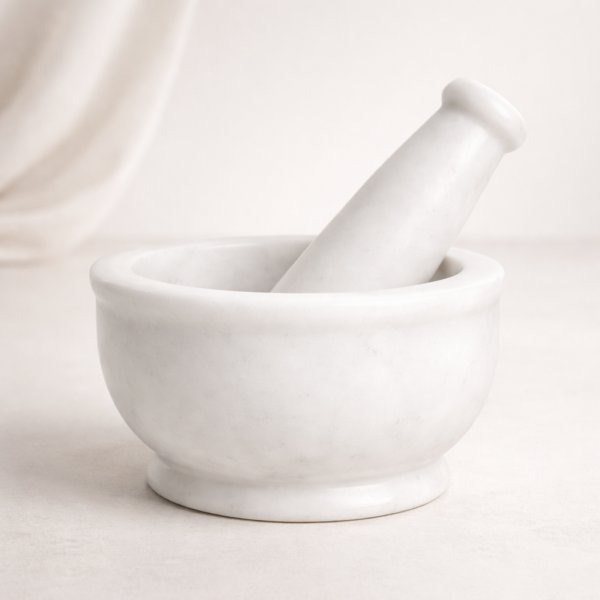 Handcrafted-Marble-Mortar-and-Pestle-1 Handcrafted Marble Mortar and Pestle 4"=