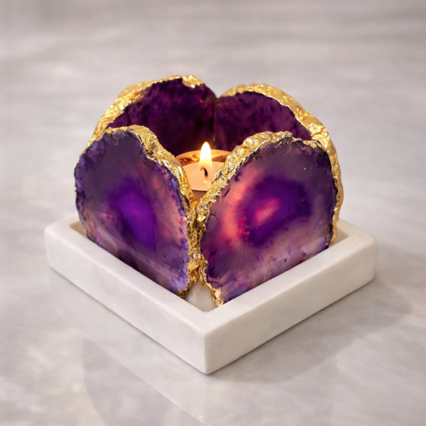 Marble-Agate-Stone-T-Light-Candle-Holder-1 Marble Agate Stone T Light Candle Holder