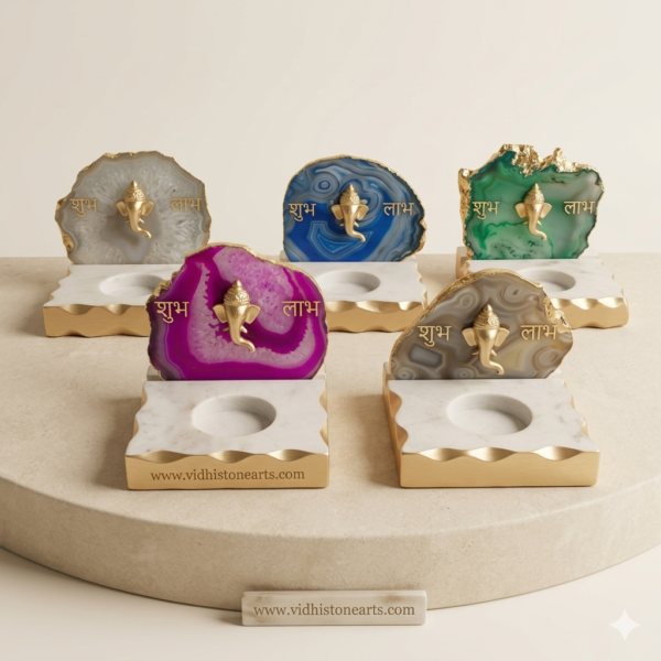 Marble-Agate-T-Light-Candle-Holder-4X4X4 Marble Agate T-Light Candle Holder 4X4X4