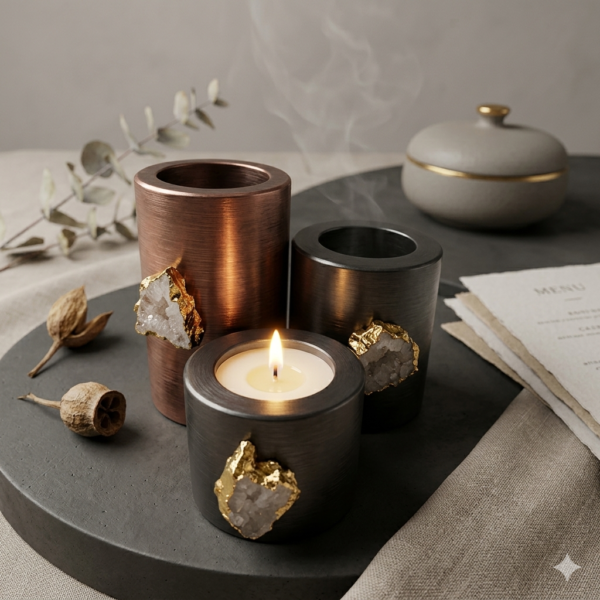 Marble-Piler-Candle-Holder-with-Agate-stone-Set-of-3pcs Marble Piler Candle Holder with Agate stone Set of 3pcs