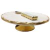 Marble-cake-stand-with-server-2 Marble Cake Stand With Metal Base & Cheese Knife 10 Inches