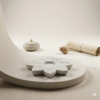 White Marble Flower Shaped Tlight Candle Holder
