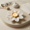 White Marble Flower Shaped Tlight Candle Holder