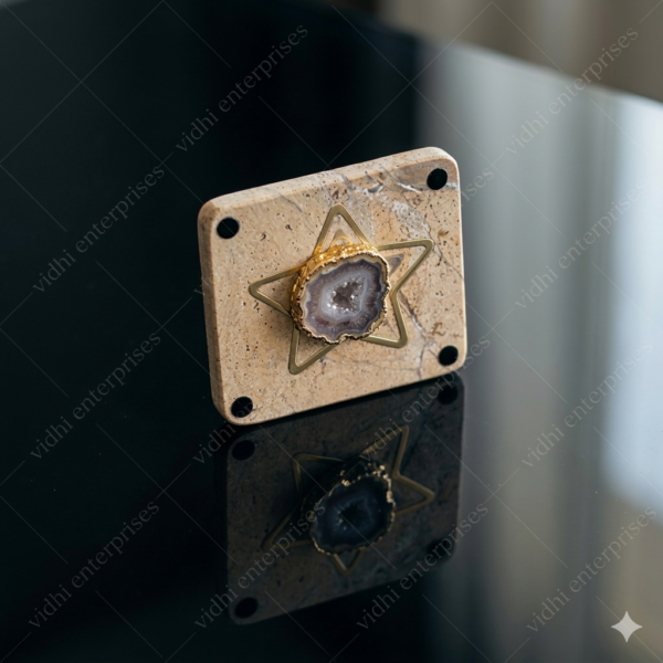 Decorative-Agate-Star-Geode-With- a-Stand 4 Decorative Agate Star Geode With a Stand 4"