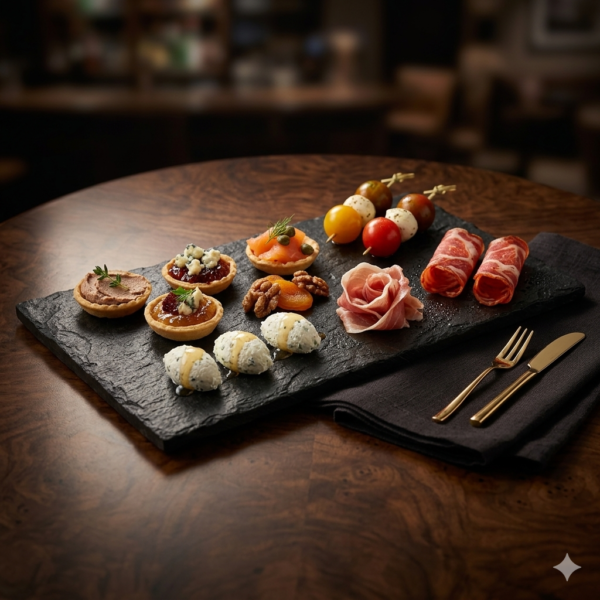 Serving-Platter Black Natural Slate Rectangular Serving Platter