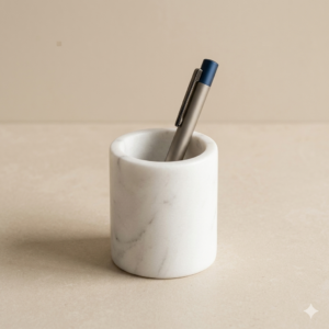 White-Marble-Pen-Holder White Marble Pen Holder