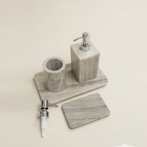 1-2 Beige Marble Bathroom Accessories set