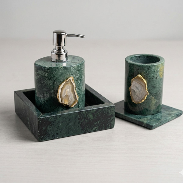 6-3 Green Marble Soap Dispenser