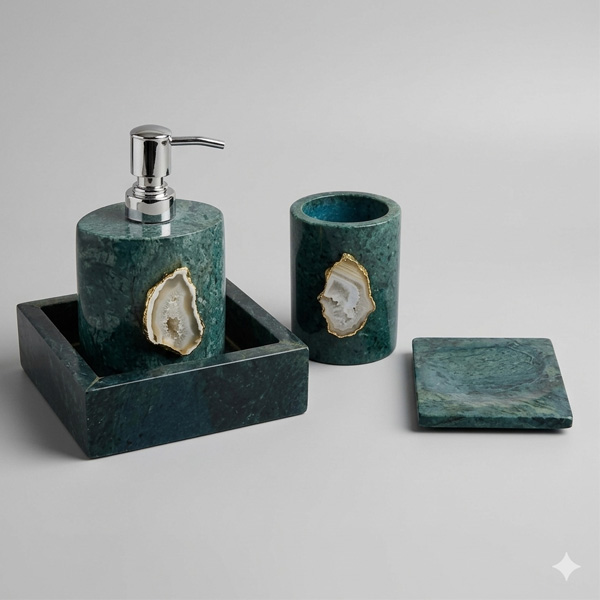 6-4 Green Marble Soap Dispenser