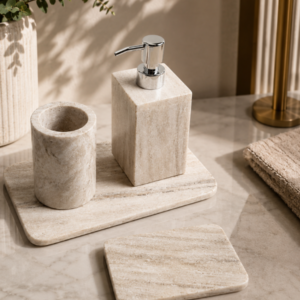Beige Marble Bathroom Accessories set