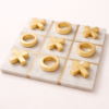 Games Luxury Marble and Gold Tic Tac Toe Game Set