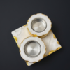 Golden Foil Marble Tea Light Holder set Golden Foil Marble Tea Light Holder set