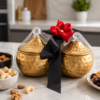 Hammered Metal Dry Fruit Jar Gift Set