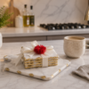 Marble Coaster Set with Gold Foil Edges Marble Coaster Set with Gold Foil Edges