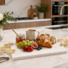 Marble Serving Tray with Gold Leaf Handles-1 Marble Serving Tray with Gold Leaf Handles