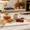 Marble Serving Tray with Gold Leaf Handles Marble Serving Tray