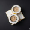 candle-holder-3 Golden Foil Marble Tea Light Holder set 4 x 4 x 1"