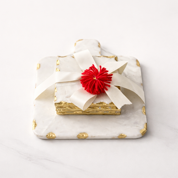 marble-coaster Marble Coaster Set with Gold Foil Edges