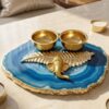 Ganesha Agate Haldi Kumkum Platter-2 Ganesha Agate Haldi Kumkum Platter