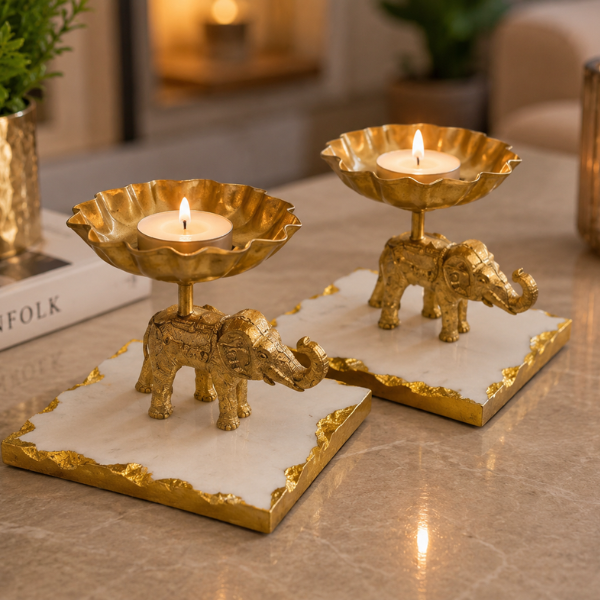 Handcrafted Metal Elephant Tea Light Candle Holder Handcrafted Metal Elephant Tea Light Candle Holder