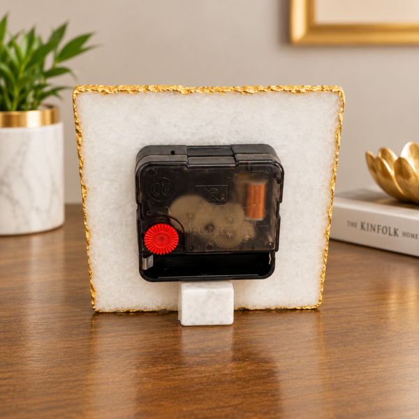 Handcrafted Square White Agate Clock-14 Handcrafted Square White Agate Clock 4×4"
