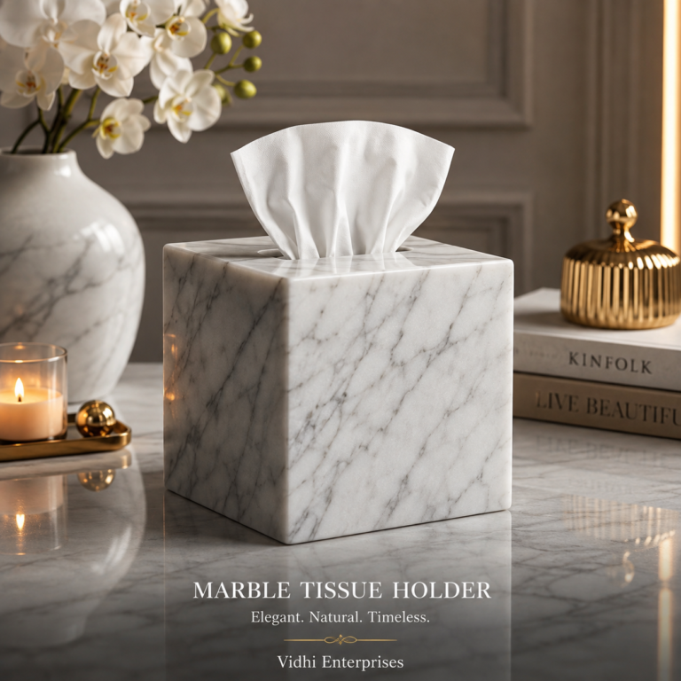 Marble Tissue Box Square