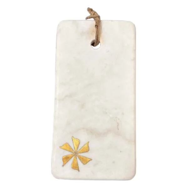 Marble cheese platter with brass inlay-work-1 Luxurious White Marble Chopping