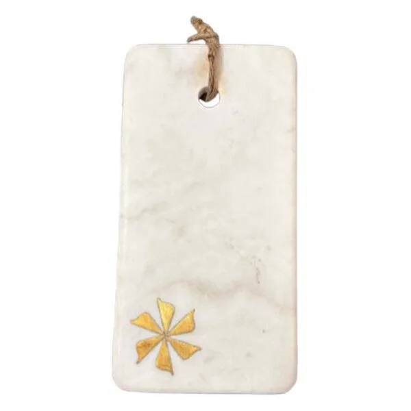 Marble cheese platter with brass inlay-work-2 Luxurious White Marble Chopping